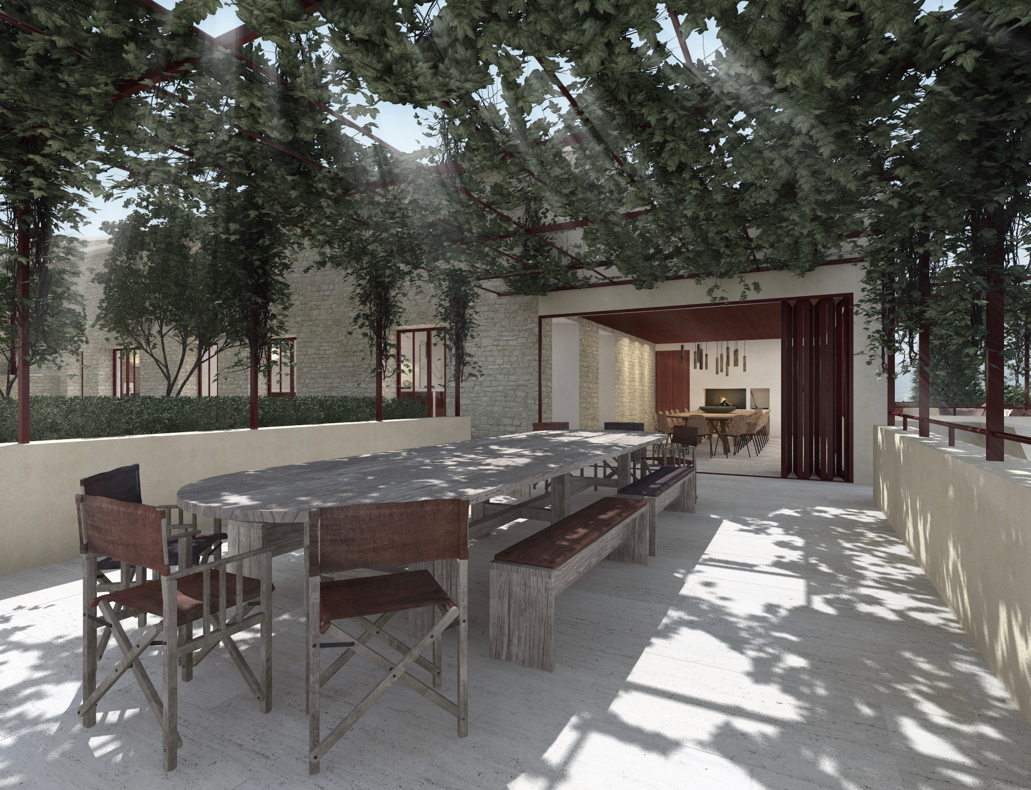 Transformation et extension - villa avec chambres d'hôtes et piscine  Impressie 3